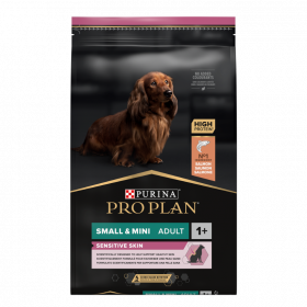 Purina Pro Plan Adult Small & Mini  Sensitive Skin - суха храна за пораснали кучета от малки и мини породи със сьомга